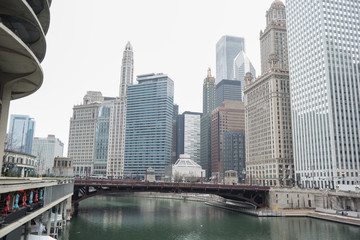 Imposing tall buildings situating near river