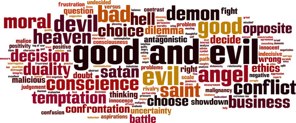 Good and evil word cloud