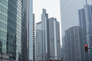 Obraz premium Imposing many-storeyed building locating opposite each other