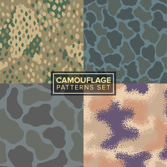 camouflage pattern set. four different textures