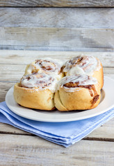 Freshly baked cinnamon buns