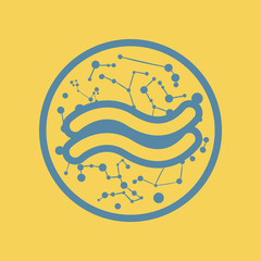 flat icon element zodiac Aquarius