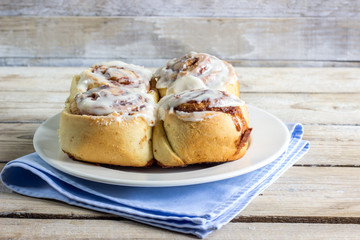 Freshly baked cinnamon buns