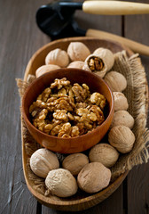walnuts on wooden surface