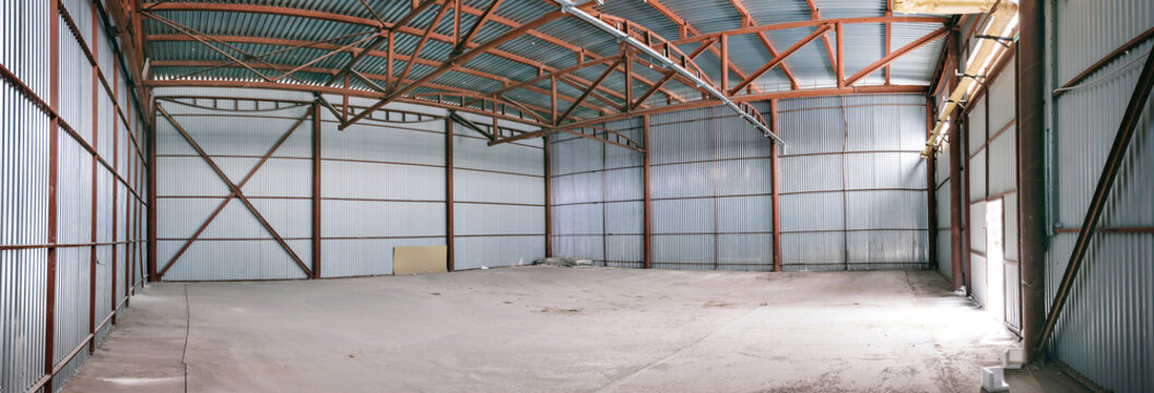 new empty warehouse (clean and dry the storehouse)
