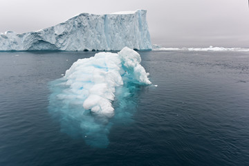 View of the glaciers in Ilulissat, Greenland