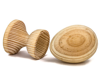 Decorative wooden egg, isolated on white background