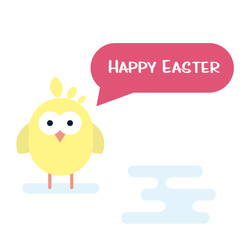Happy easter card with newborn chicken.