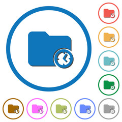Directory creation time icons with shadows and outlines