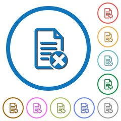 Fototapeta premium Cancel document icons with shadows and outlines