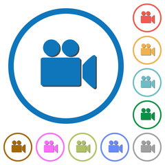 Video camera icons with shadows and outlines