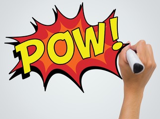 Composite image of the word pow - Powered by Adobe