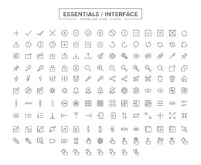 Essentials Interface line icon set