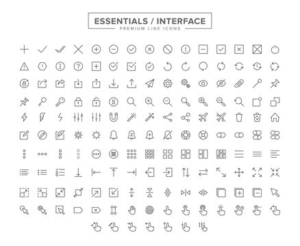 Essentials Interface Line Icon Set