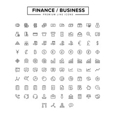 Finance Bisiness  Line Icon Set