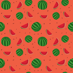 Fruits watermelon seamless patterns vector