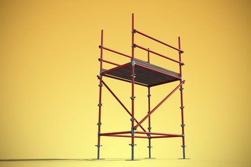 Composite image of 3d image of red scaffold frame