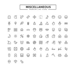 Universal line icon set