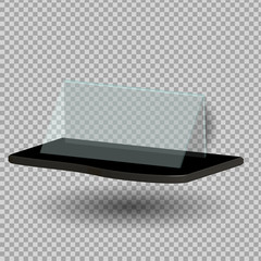 Empty glass trophy awards vector set.