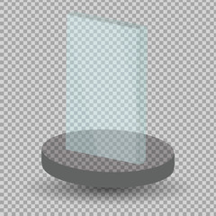 Empty glass trophy awards vector set.
