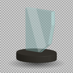 Empty glass trophy awards vector set.