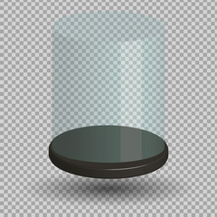 Empty glass trophy awards vector set.