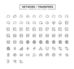 Network Transfers Line Icon Set