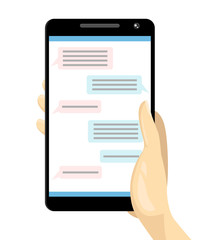 Message dialog letter icon set Flat design style vector illustration.