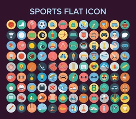 Gordijnen Sport Flat Icon Set © Saiful