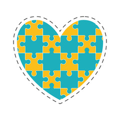 heart puzzle solution image vector illustration eps 10