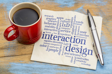 interaction design word cloud on napkin