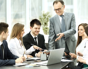 successful businessman business team at a seminar in modern office