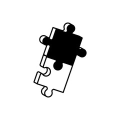 pieces puzzle solution monochrome vector illustration eps 10