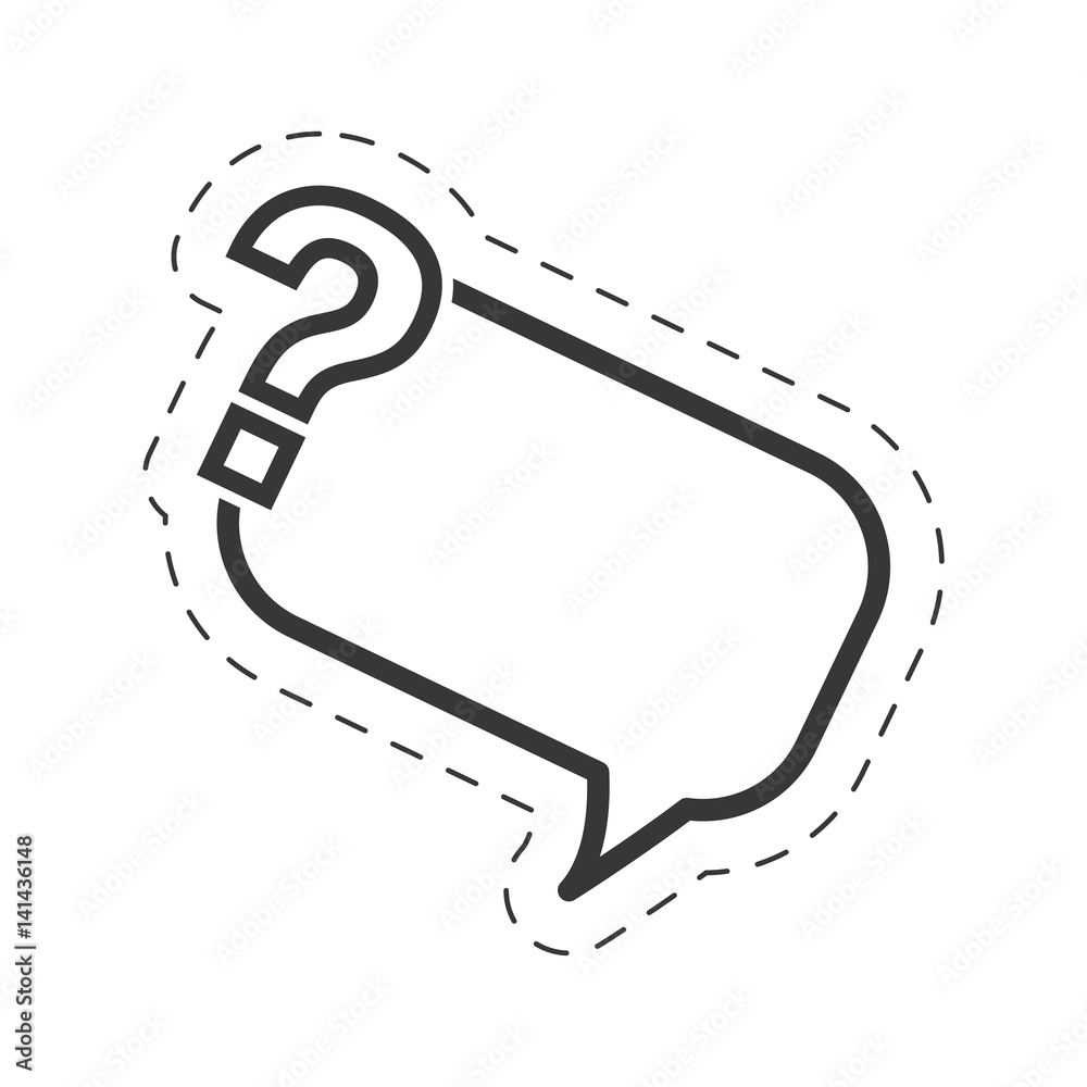 Poster question mark bubble speech outline vector illustration eps 10