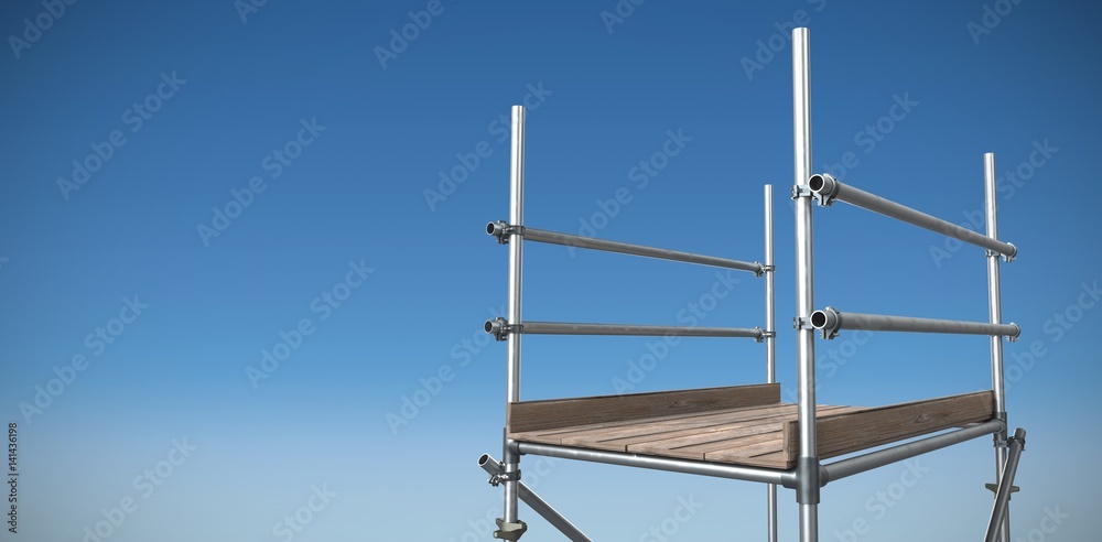 Poster composite image of three dimension image of scaffolding 3d