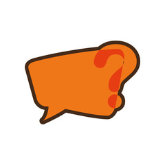 orange question mark bubble speech image vector illustration eps 10