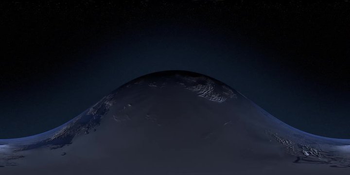 360VR Video. Earth From Space. Loop able, 3D rendered