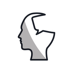 silhouette head bubble speech communication vector illustration eps 10