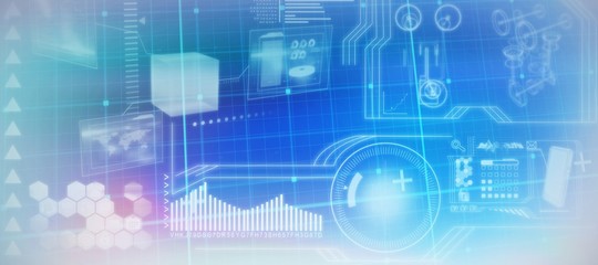 Obraz premium Composite image of blue matrix