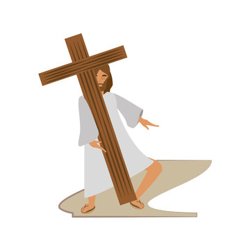 recommend clip art: jesus christ meet virgin mary - via crucis station vector illustration eps 10