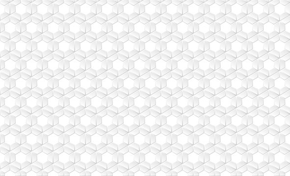Abstract White Futuristic Honeycomb Cell Pattern © clusterx