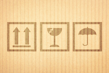 Safety icon on paper box