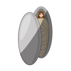 jesus christ in the grave shadow vector illustration eps 10