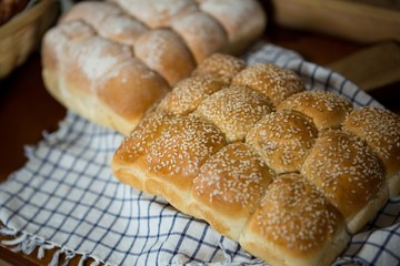 Various types of bun in basket