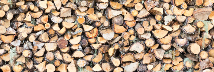 Fundo com lenha cortada.