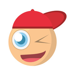 emoji wink expression image vector illustration eps 10