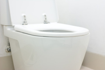 Close up at Modern Ceramic White toilet bowl