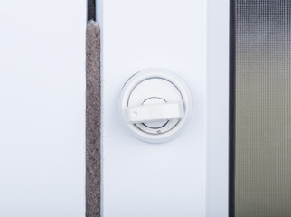 close up door knob of glass door