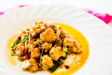chicken chili in plate