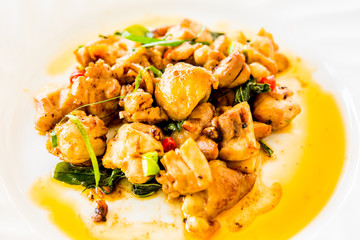 chicken chili in plate